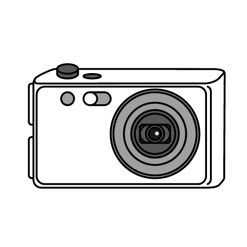 シンプルなコンパクトデジタルカメラのフリーイラスト